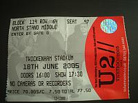 U2 - Twickenham - Saturday 18th June 2005